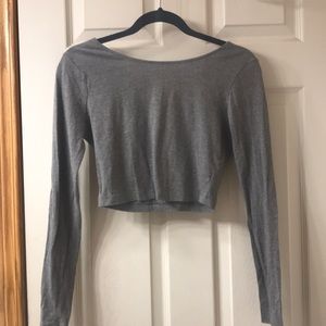 2 for $20//Grey crop with long sleeves